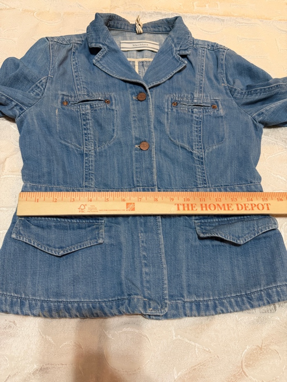 MaxMara Light Blue Denim Jacket with Button Front 8 - Picture 8 of 14